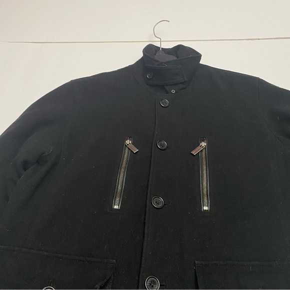 Michael Kors  Jacket Coat Mens Small  Black Wool-Blend  Button Up Quilted Lining - Picture 9 of 15